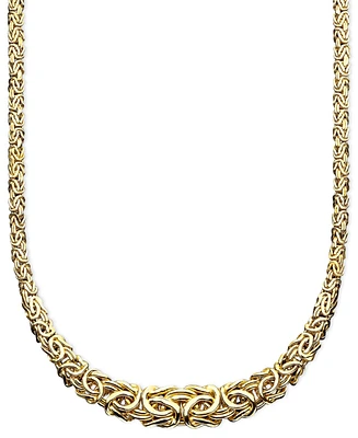 Italian Gold 17" Byzantine Necklace in 14k Gold