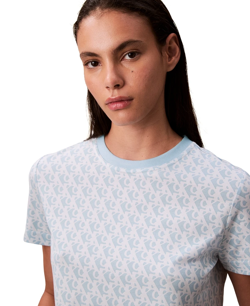 Calvin Klein Jeans Women's Allover Monogram Classic T-Shirt