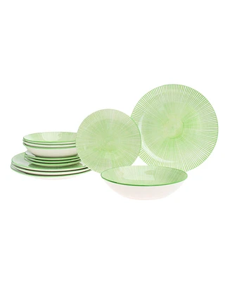 Godinger Laura Light Green 12 Pc. Dinnerware Set, Service for 4