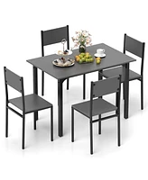 5 Piece Dining Table Set Industrial Style Kitchen Table and Chairs for 4