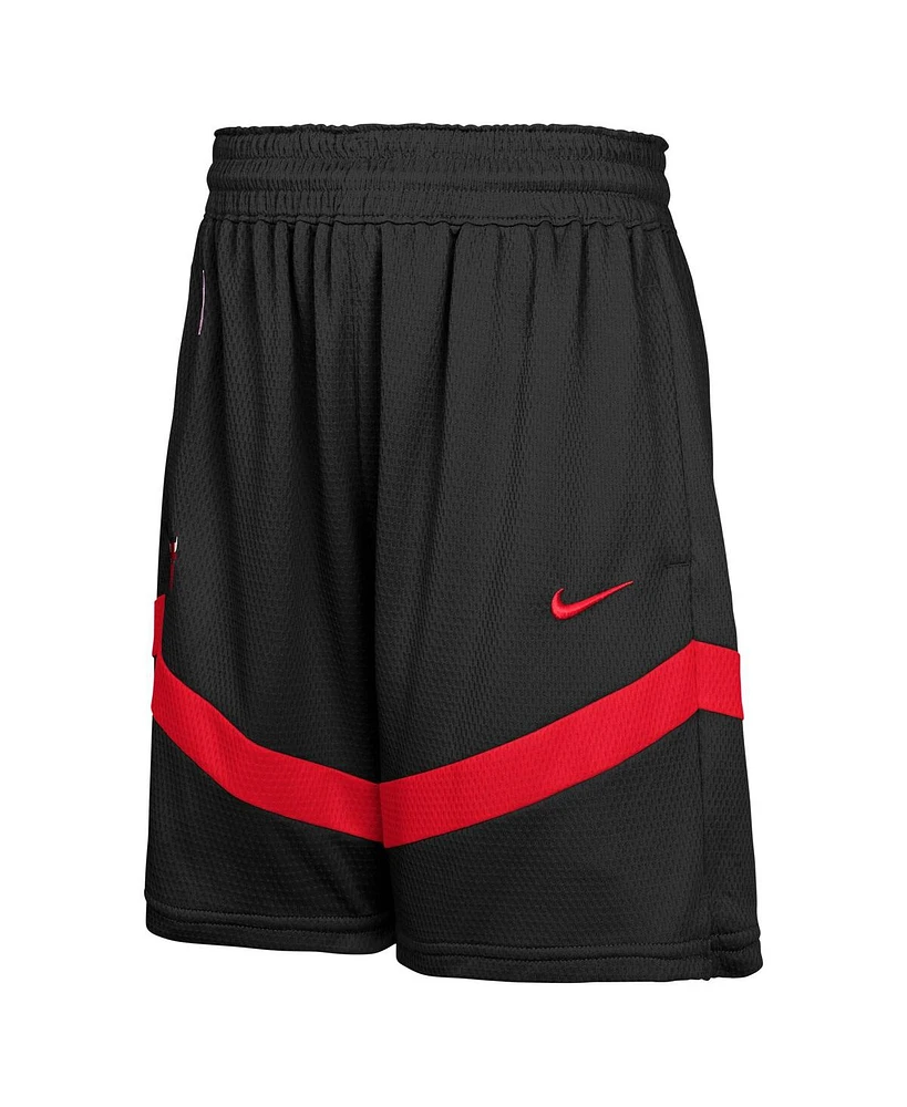 Nike Big Boys and Girls Black Chicago Bulls Practice Mesh Shorts