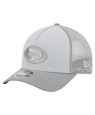 New Era Men's Gray San Francisco 49ers Domain 9FORTY A-Frame Trucker Adjustable Hat