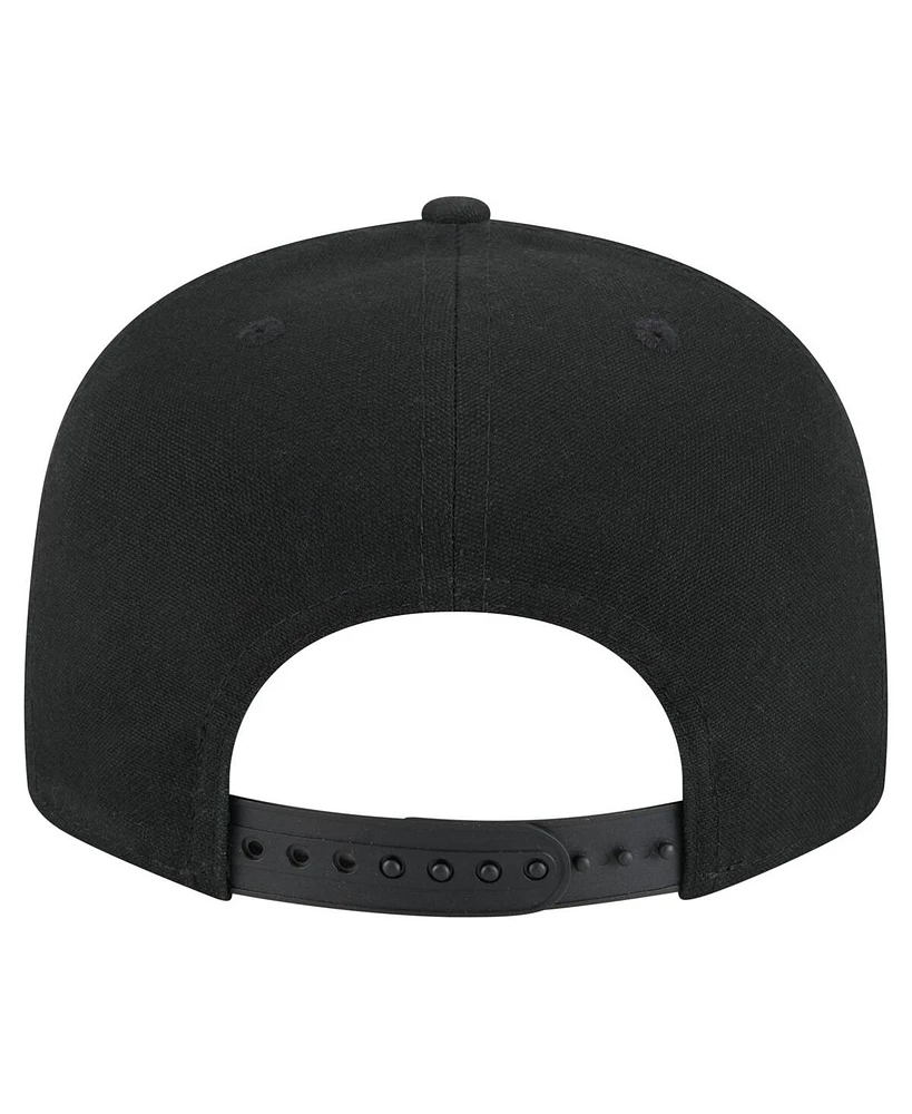 New Era Men's Black Michigan Wolverines Adventure Canvas Split Panel 9FIFTY Snapback Hat