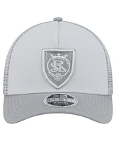 New Era Men's Gray Real Salt Lake Color Pack 9FORTY A-Frame Adjustable Trucker Hat
