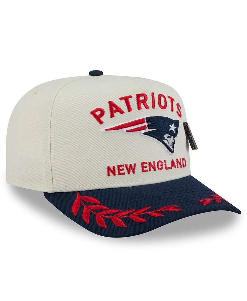 New Era Men's Cream/Navy New England Patriots 2025 Nfl Draft A-Frame 59FIFTY Fitted Hat