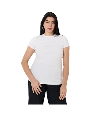 June + Vie Women's Ribbed Crewneck Top