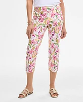 Jm Collection Women's Printed Pull On Rivet Capri Pants, Exclusively at Macy's