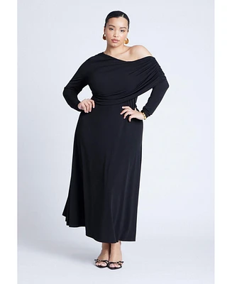 Eloquii Women's Knit Shirred Dress