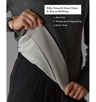 LuxLined Women's Itch-Free Cashmere V-Neck Sweater with Soft Inner Lining