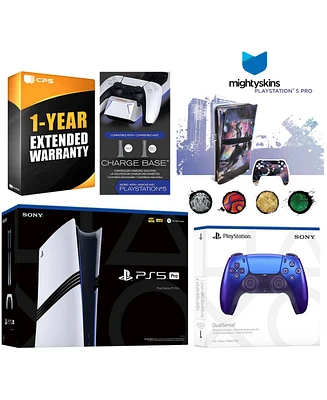 Sony PlayStation 5 Pro with Extra Controller, Dual Charging Dock and MightySkins Decal Voucher Plus 1 Year Cps Extended Warranty