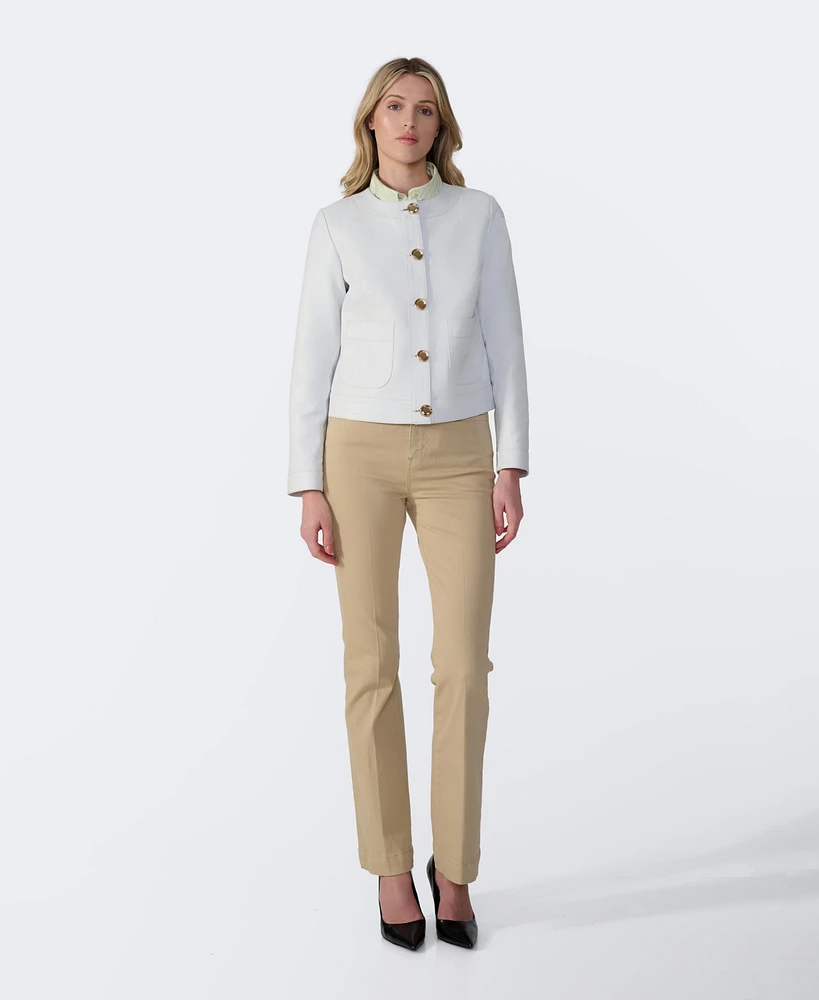 Furniq Uk Women's Cropped Leather Jacket, Created for Macy's