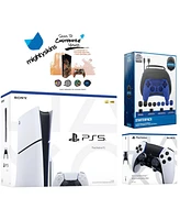 Sony PlayStation 5 Slim Disc with Extra Edge Controller, Pro Gamer Starter Kit and MightySkins Decal Voucher
