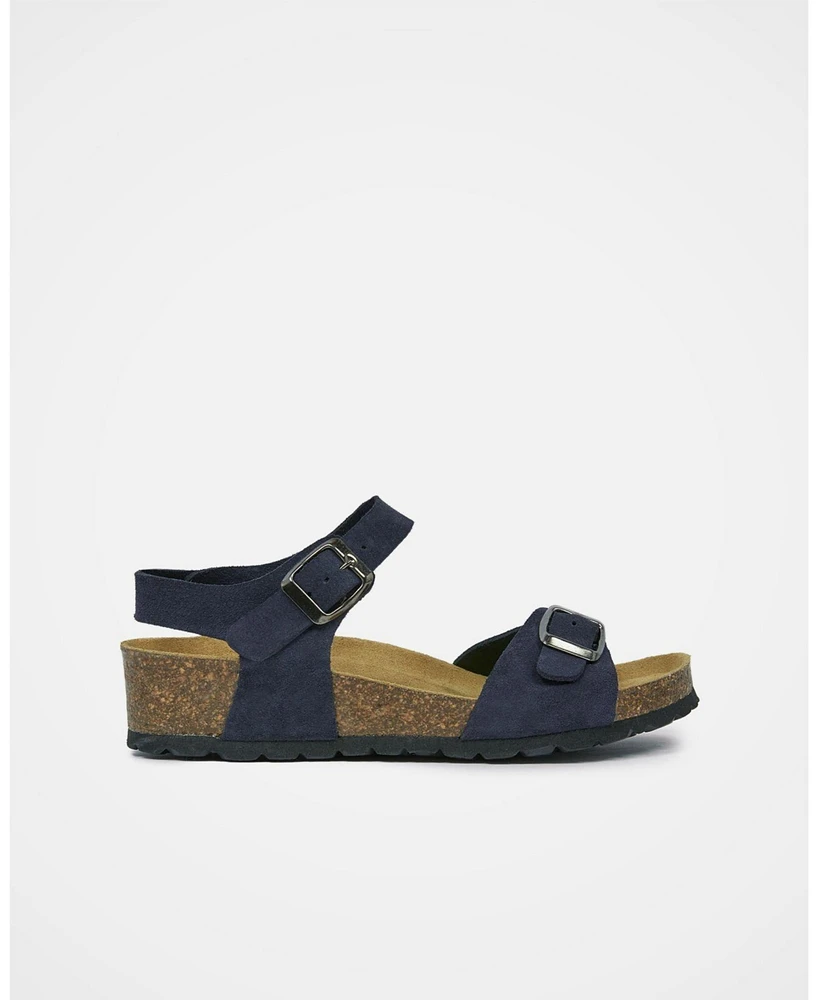 Low Wedge Dbl Buckle Sandal