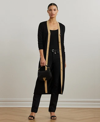 Lauren Ralph Women's Two-Tone Cotton-Blend Cardigan