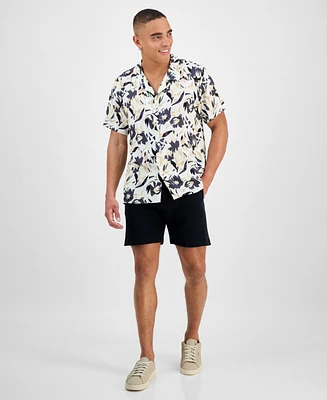 Hugo by Hugo Boss Men's Abstract Floral Beach Shirt