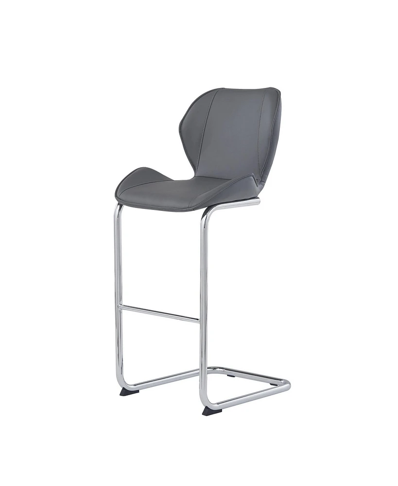Set of Four Metal Bar Height Chairs with Low Back for Kitchen or