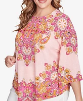 Ruby Rd. Plus Size Floral Medallion Tunic Top