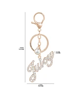 Juicy Couture Crystal Pave "Juicy" Script Keychain, Gold-Tone Bling Charm