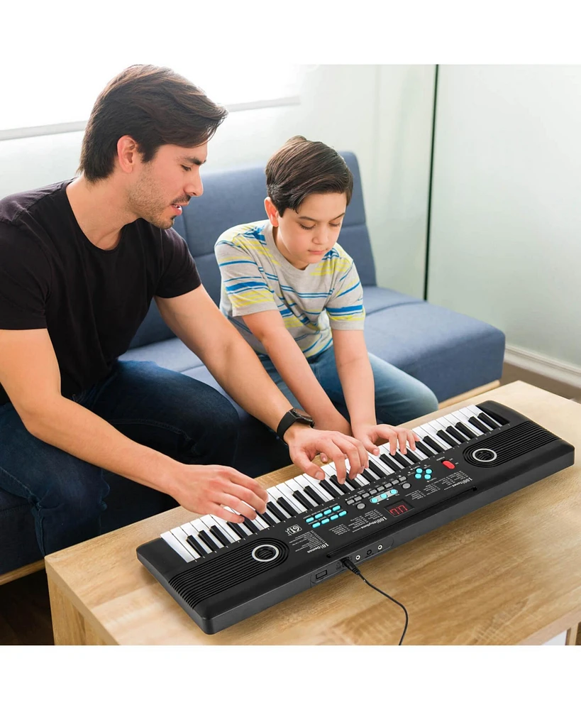 61 Keys Kids Piano Keyboard with Carry Bag Microphone Sheet Stand Power Supply