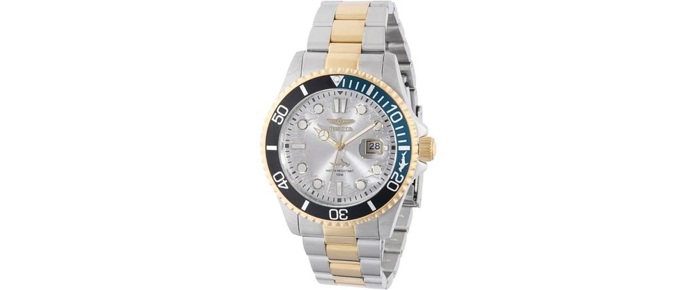 Invicta Men's 44709 Pro Diver Quartz 3 Hand Silver Dial Watch