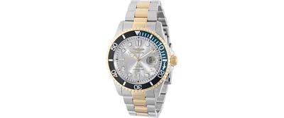 Invicta Men's 44709 Pro Diver Quartz 3 Hand Silver Dial Watch