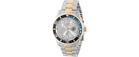 Invicta Men's 44709 Pro Diver Quartz 3 Hand Silver Dial Watch