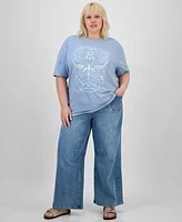 Rebellious One Trendy Plus Cosmic Butterfly Cotton T-Shirt