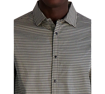 Karl Lagerfeld Paris Men's Woven Houndstooth Shirt