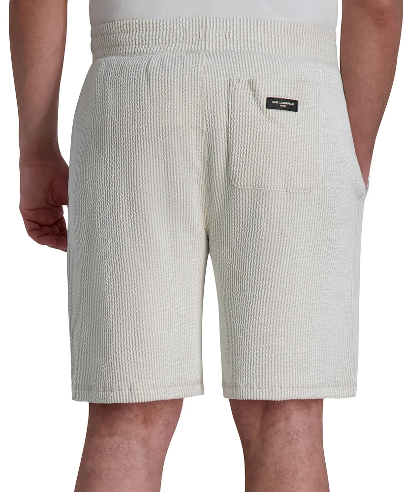 Karl Lagerfeld Paris Men's Relaxed-Fit Seersucker Shorts