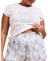 Adore Me Plus Size Kassie Short Sleeve T-shirt & Pant Set