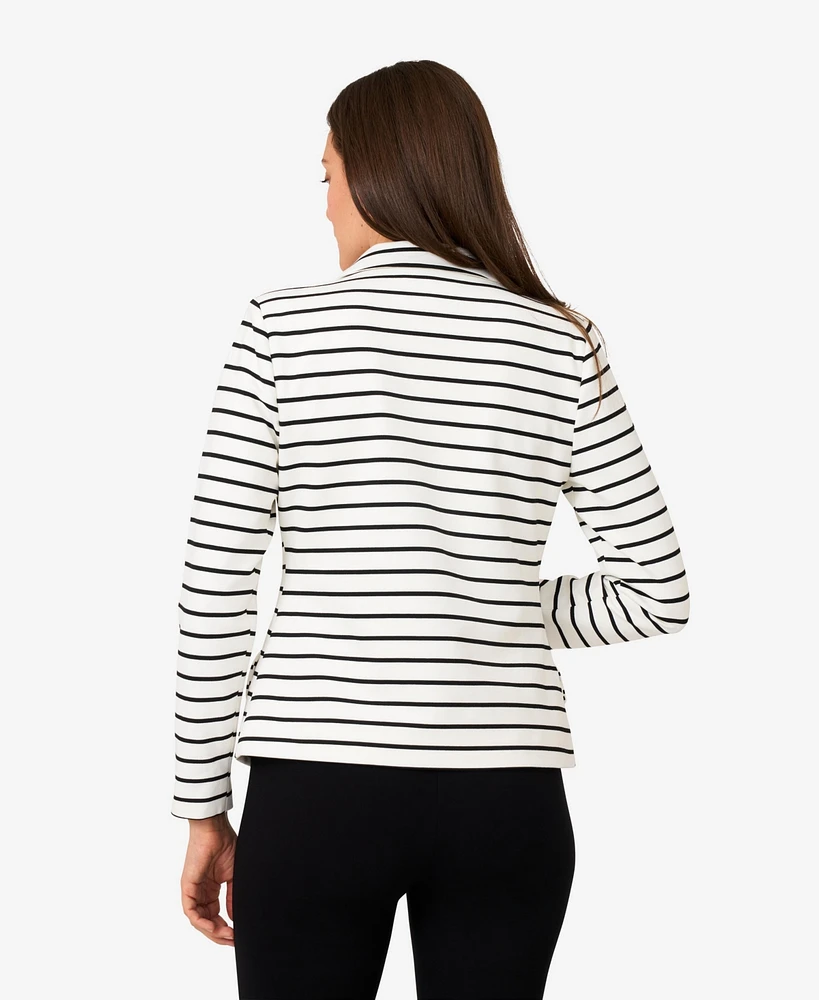 Cable & Gauge Women's Stripe Stretch Knit Jacket