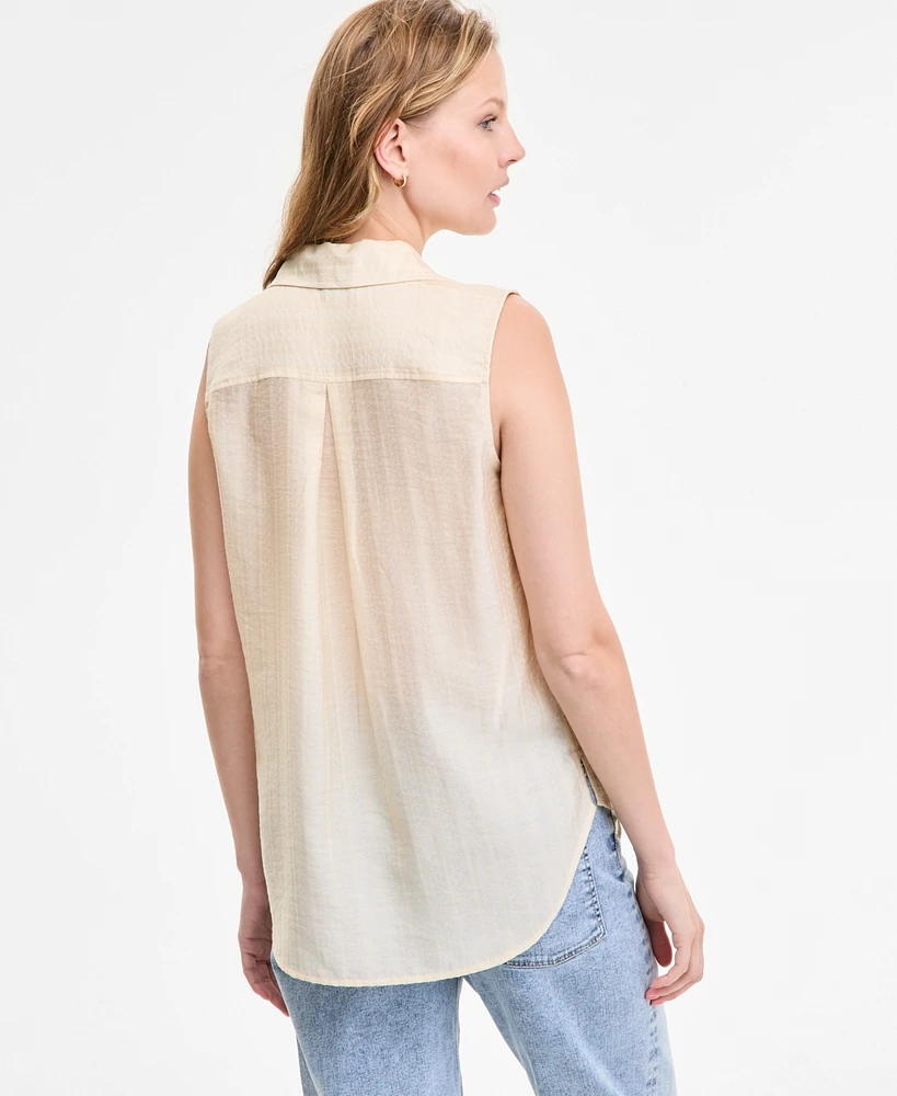 Nautica Jeans Women's Dobby Sleeveless Popover Top