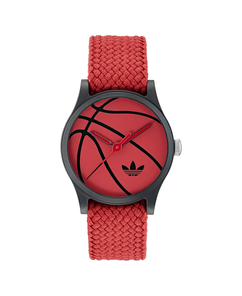 adidas Unisex Analog Red Nylon Watch, 39mm