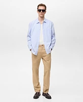 Mango Men's Cotton Regular-Fit Striped Shirt