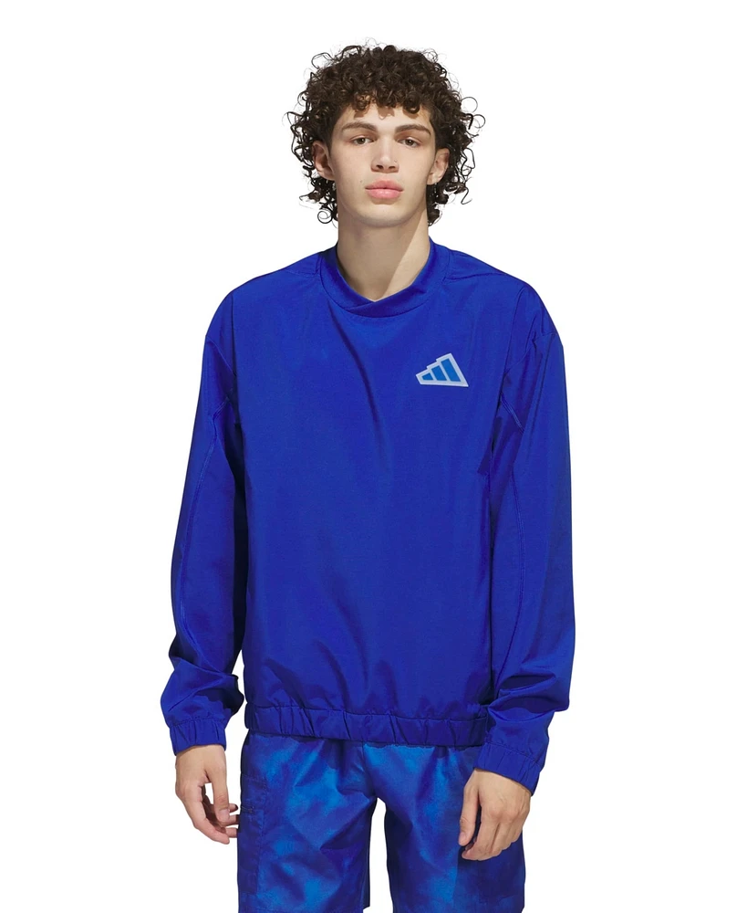 adidas Men's Woven Crew Neck Sweatshirt