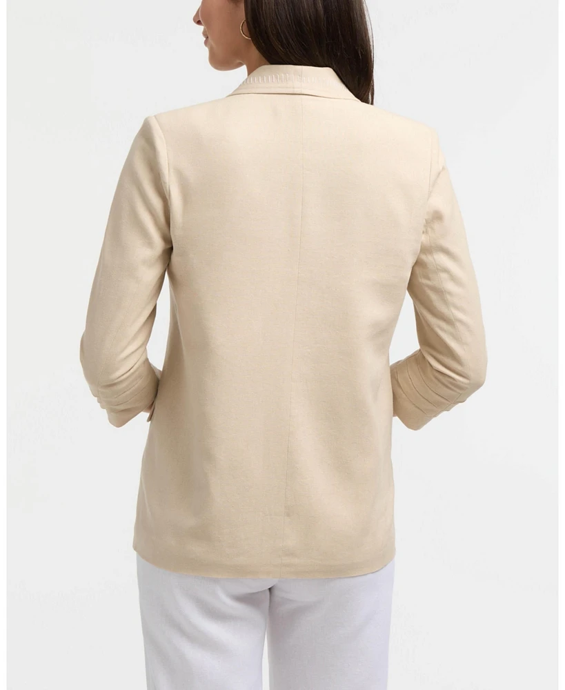 Ellen Tracy Women's Tailored Linen-Blend Blazer