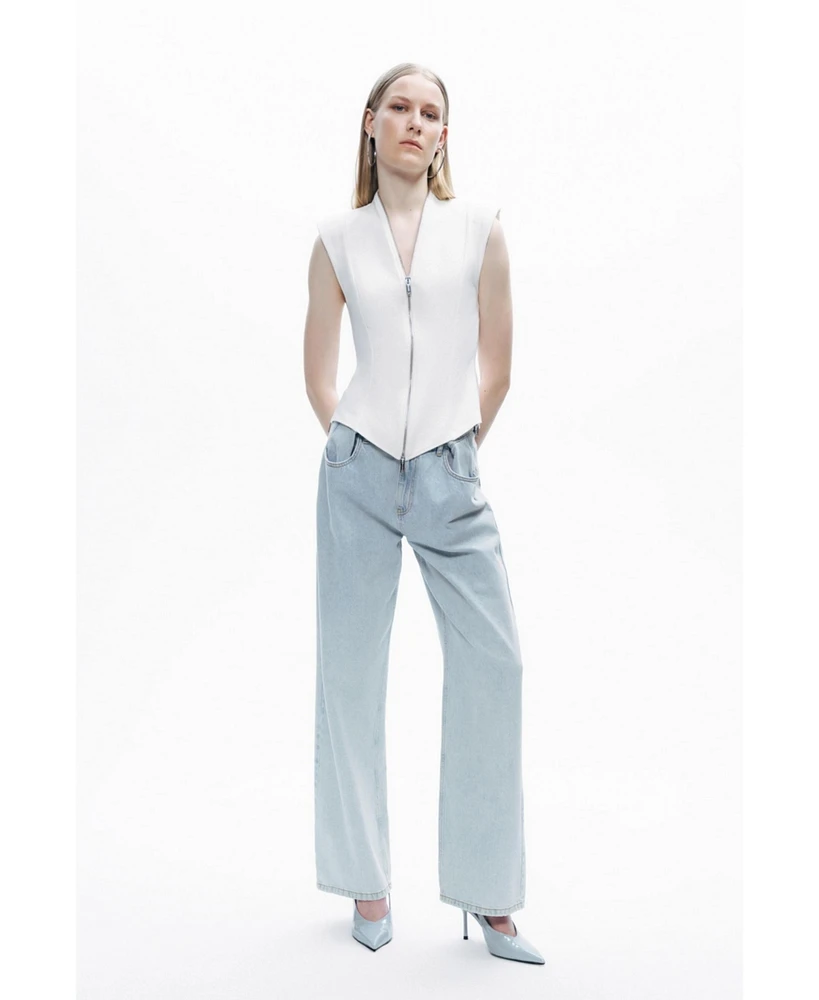 Nocturne Women's Zipper Design Blouse