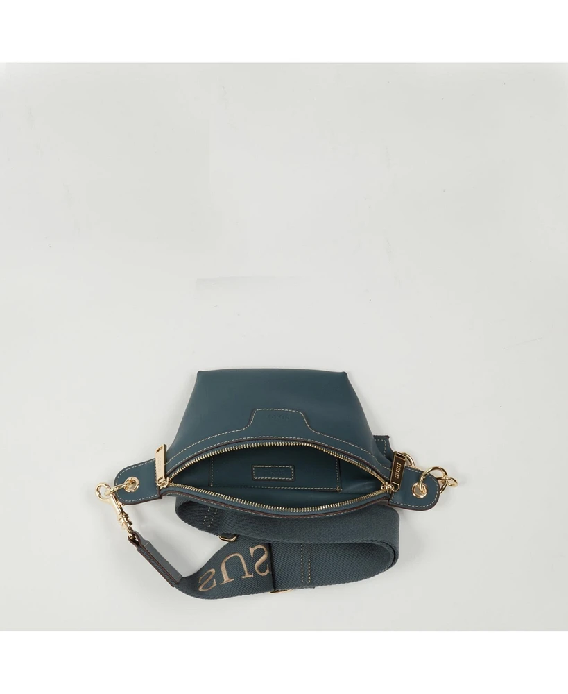 Susu Chest Sling Bag Shoulder Sling Bag Small Blue Leather Crossbody Sling Bag
