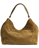 Donna Karan New York Glenwood Suede Shoulder with Beaded Tassel Detail