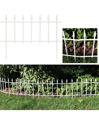 Outdoor Lawn and Garden Metal Roman Style Decorative Border Fence Panel Set