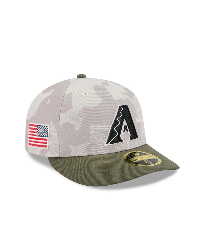 New Era Men's Light Beige/Olive Arizona Diamondbacks 2025 Armed Forces Day Low Profile 59FIFTY Fitted Hat