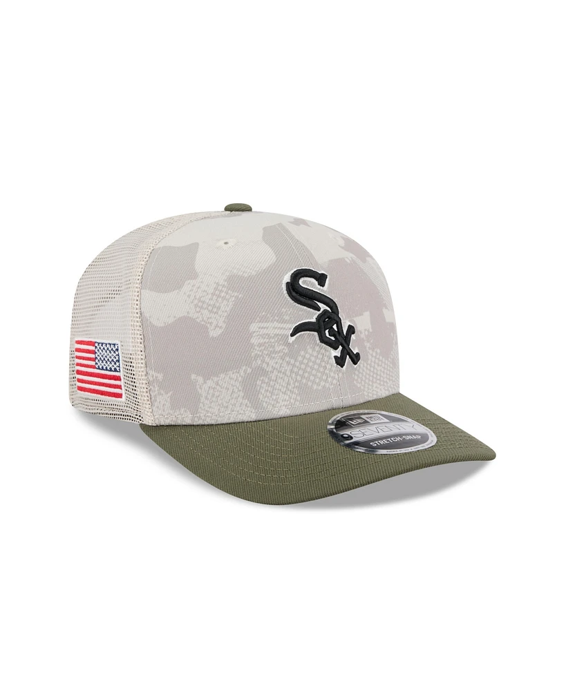 New Era Men's Light Beige/Olive Chicago White Sox 2025 Armed Forces Day 9SEVENTY Adjustable Hat