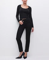 Good American Women's Never Fades Legs High-Rise Straight-Leg Jeans