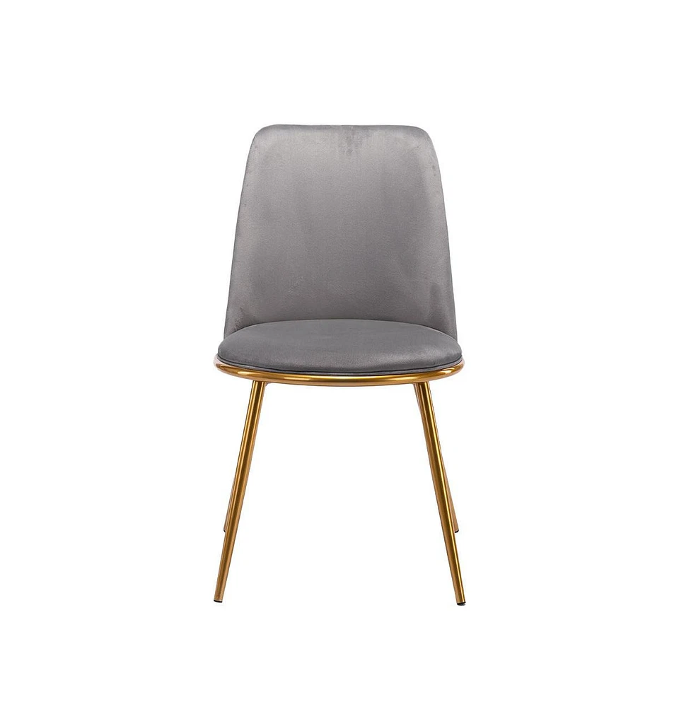 Modern Velvet Dining Arm Chair with Metal Structure for Home or Office Use