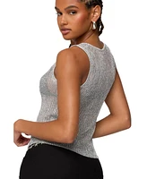 Edikted Women's Amalya Shiny Sheer Knit Top