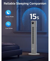 Cowsar Tower Fan for Bedroom, 90° Oscillating with 12H Timer, 37”Standing Fans Remote, Bladeless 4 Modes & 3 Speeds