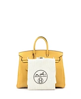 Pre-Owned Hermes Birkin 25 Handbag Yellow Togo with Palladium Hardware