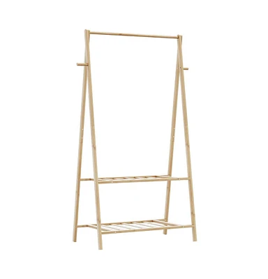 Clothes Rack with Shelves 37.8"x17.9"x59.3" Bamboo