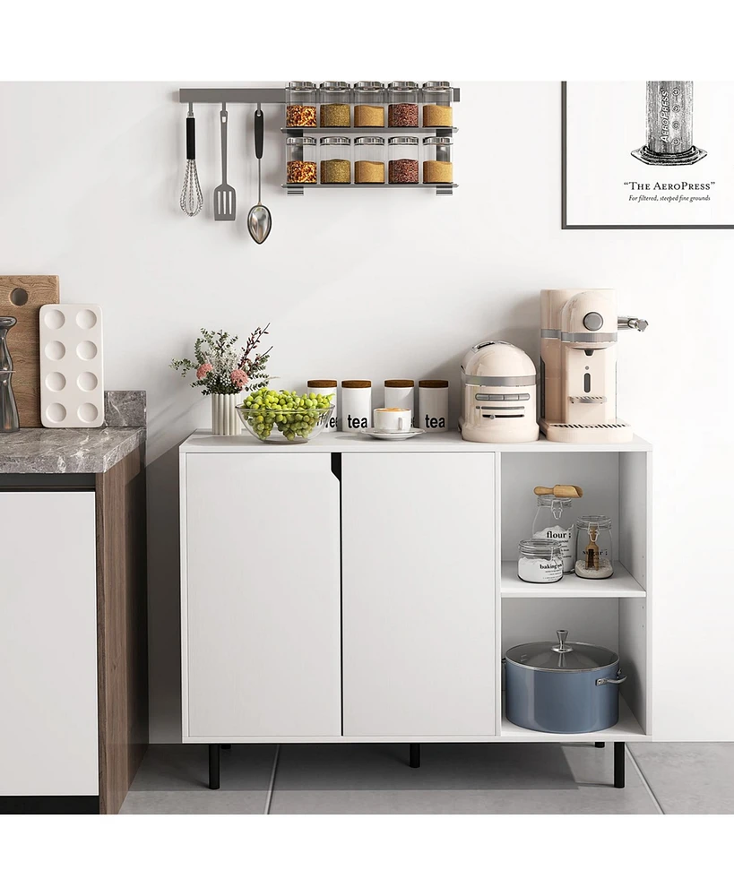 Sideboard Buffet Cabinet Kitchen Storage with Adjustable Shelves for Dining Room or Living Room