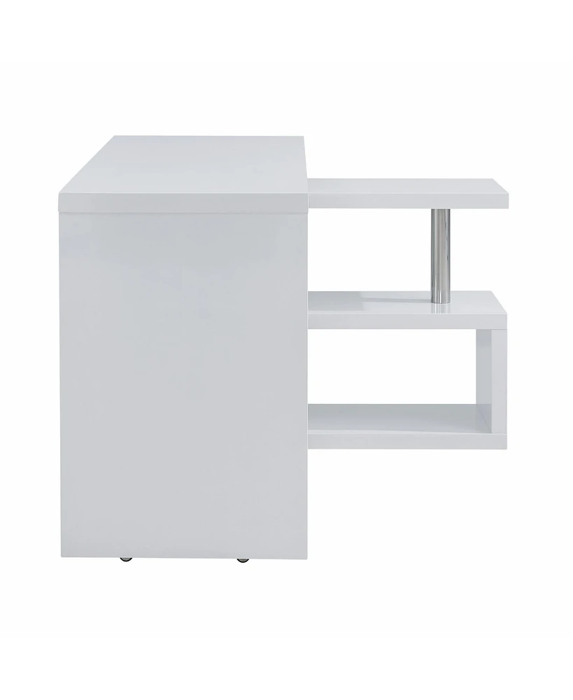 45" White Corner Writing Desk